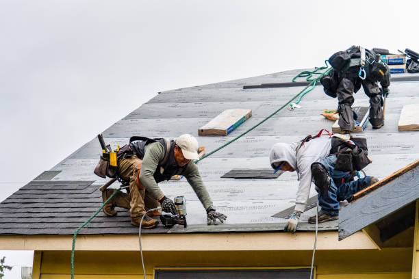 Professional Gutter Installation technician working in Burley, WA